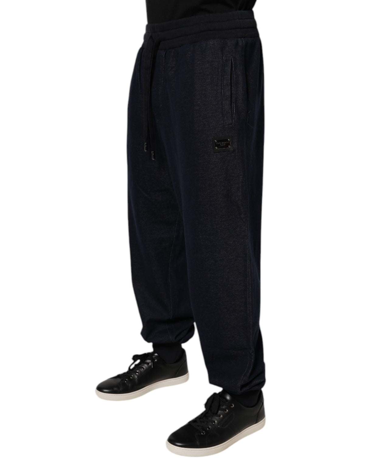 Dolce & Gabbana Black Jacquard Cotton Jogger SweatMen's Men's Pants