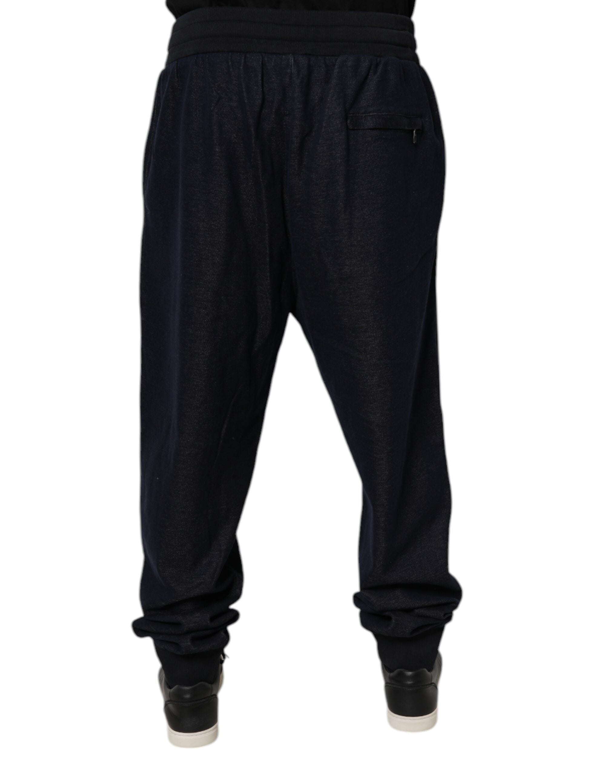 Dolce & Gabbana Black Jacquard Cotton Jogger SweatMen's Men's Pants
