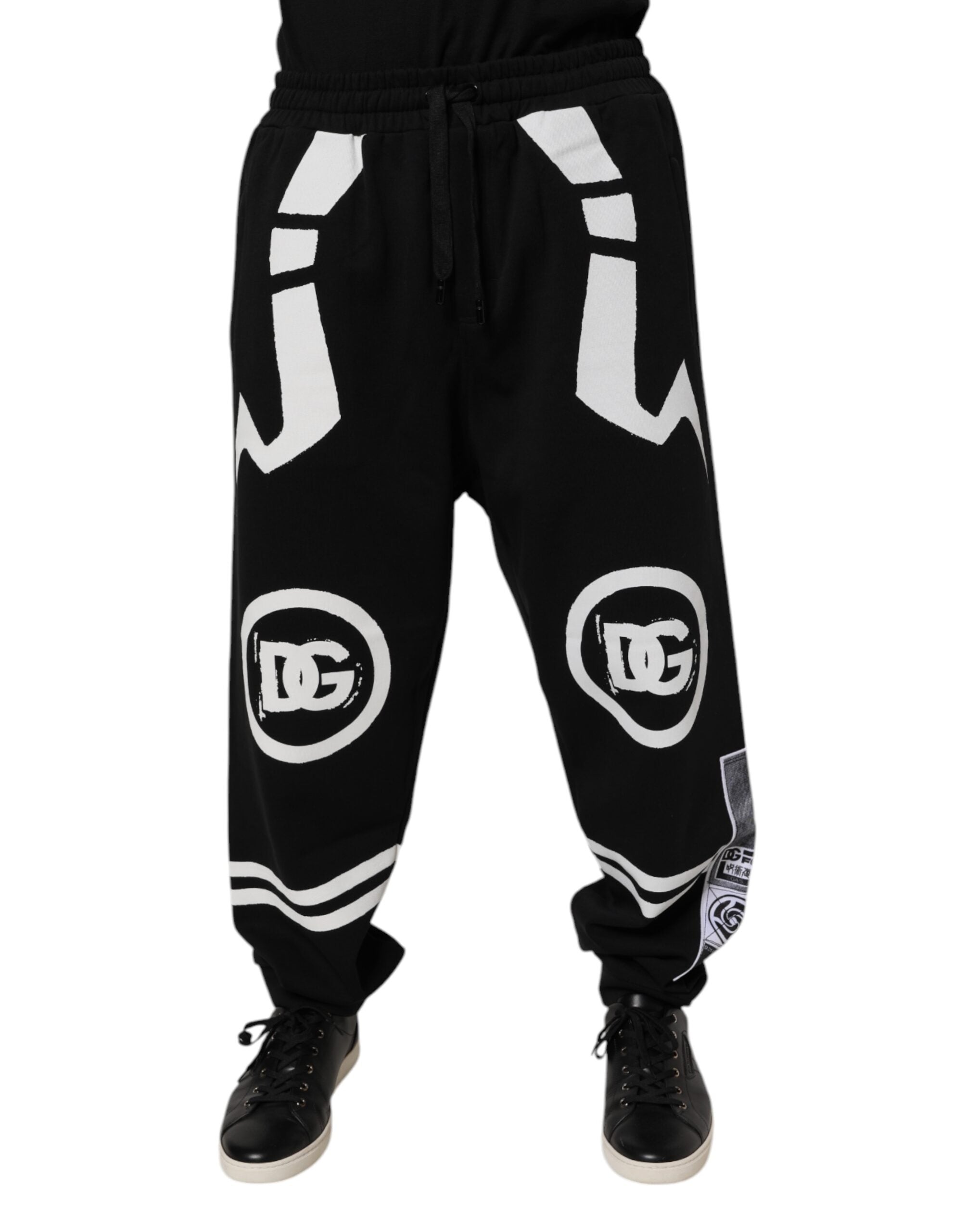 Dolce & Gabbana Black Logo Cotton Jogger SweatMen's Men's Pants (Pre-Owned)