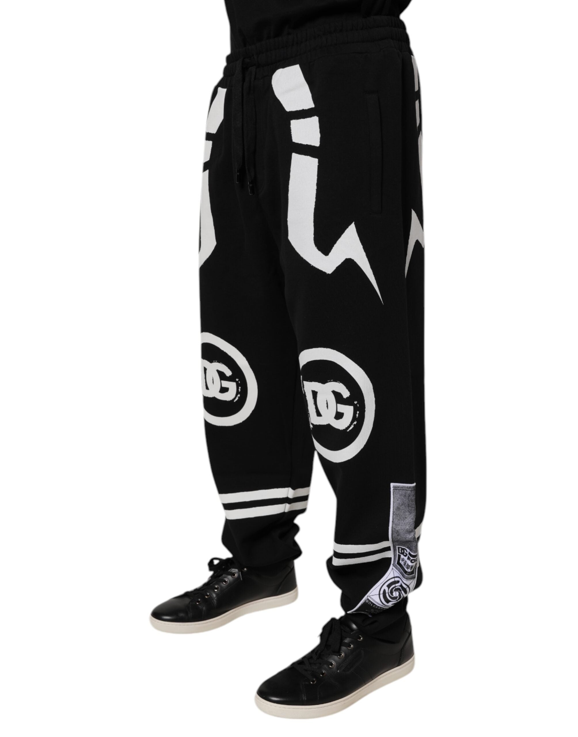 Dolce & Gabbana Black Logo Cotton Jogger SweatMen's Men's Pants (Pre-Owned)