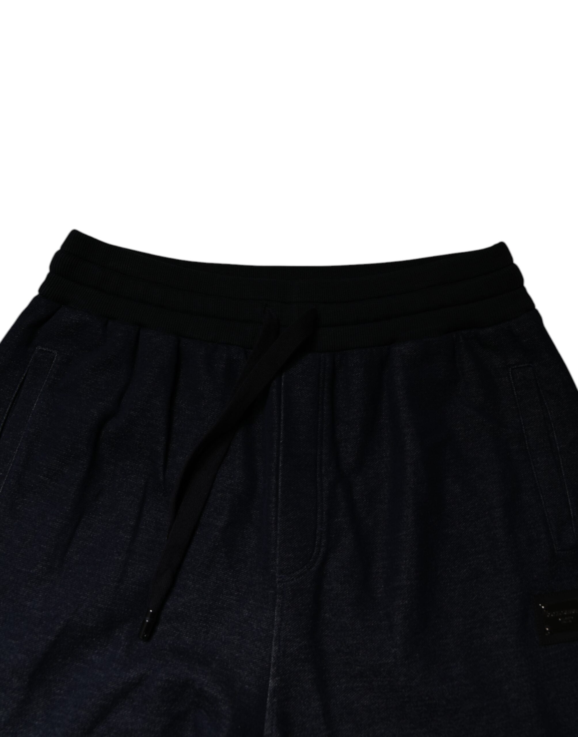 Dolce & Gabbana Black Jacquard Jogger Men SweatMen's Men's Pants