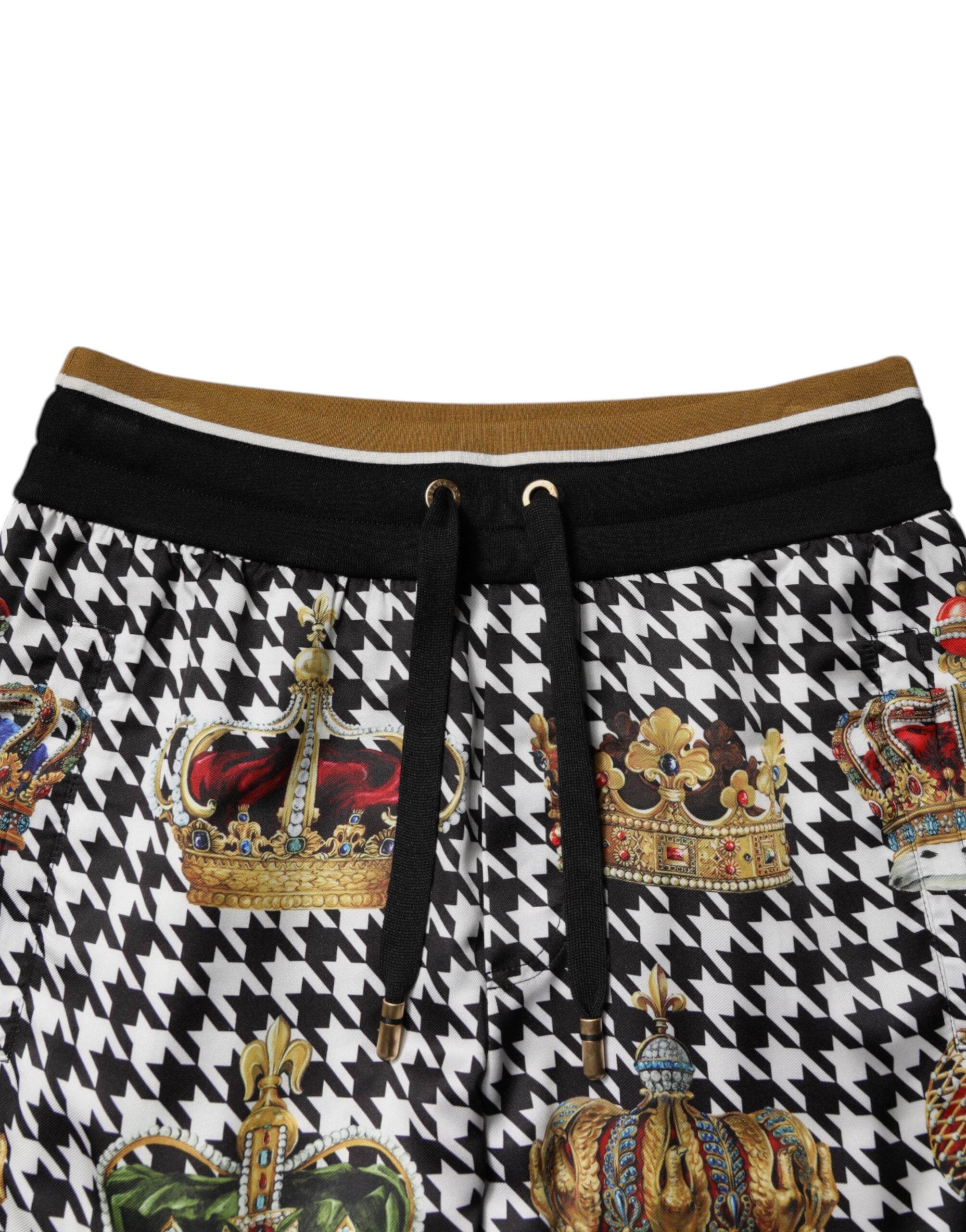 Dolce & Gabbana Multicolor Houndstooth Crown Men SweatMen's Men's Pants