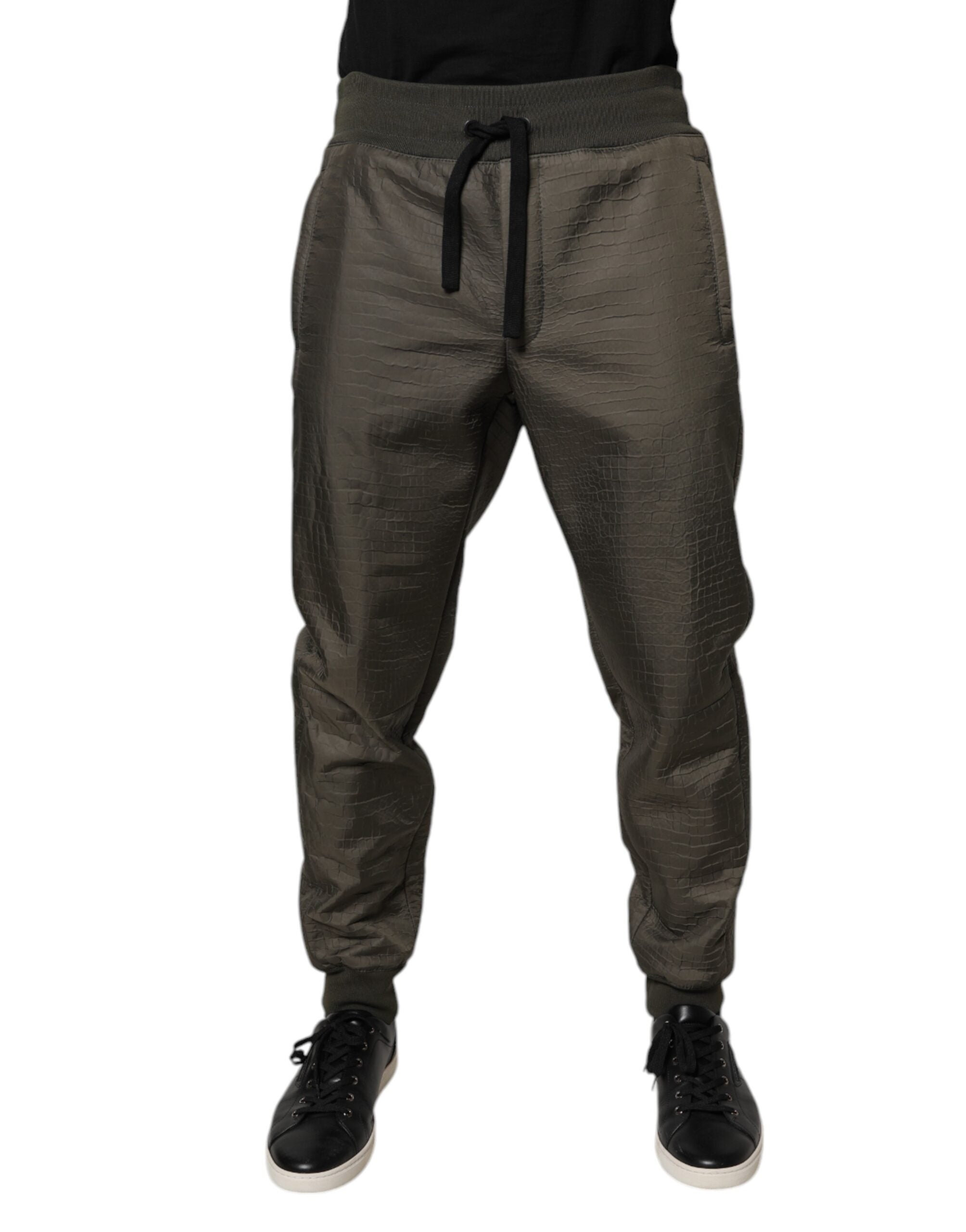 Dolce & Gabbana Brown Lambskin Leather Men SweatMen's Men's Pants