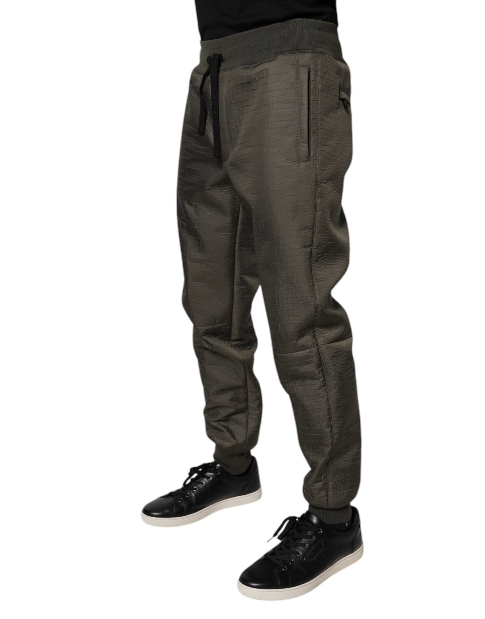 Dolce & Gabbana Brown Lambskin Leather Men SweatMen's Men's Pants