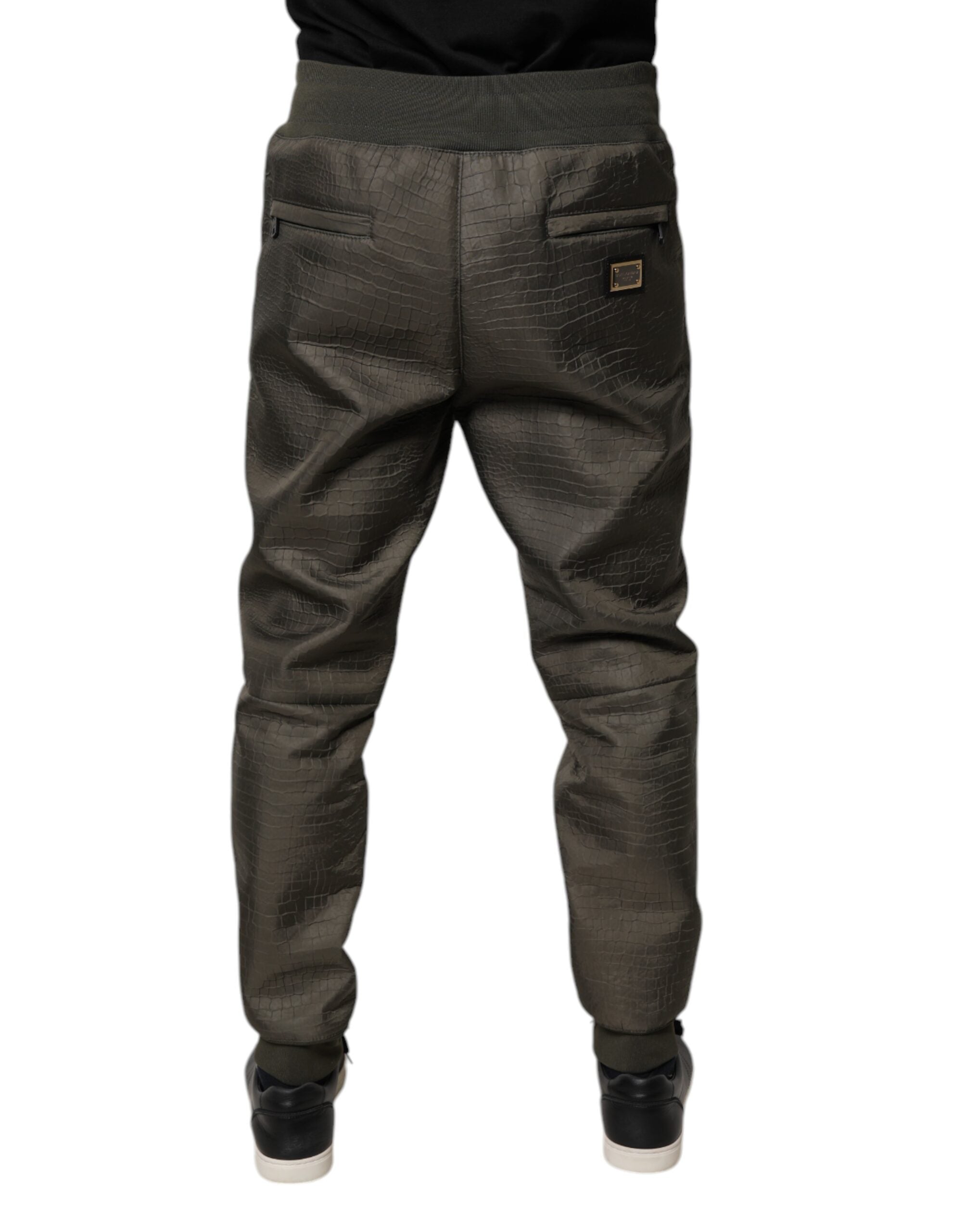 Dolce & Gabbana Brown Lambskin Leather Men SweatMen's Men's Pants