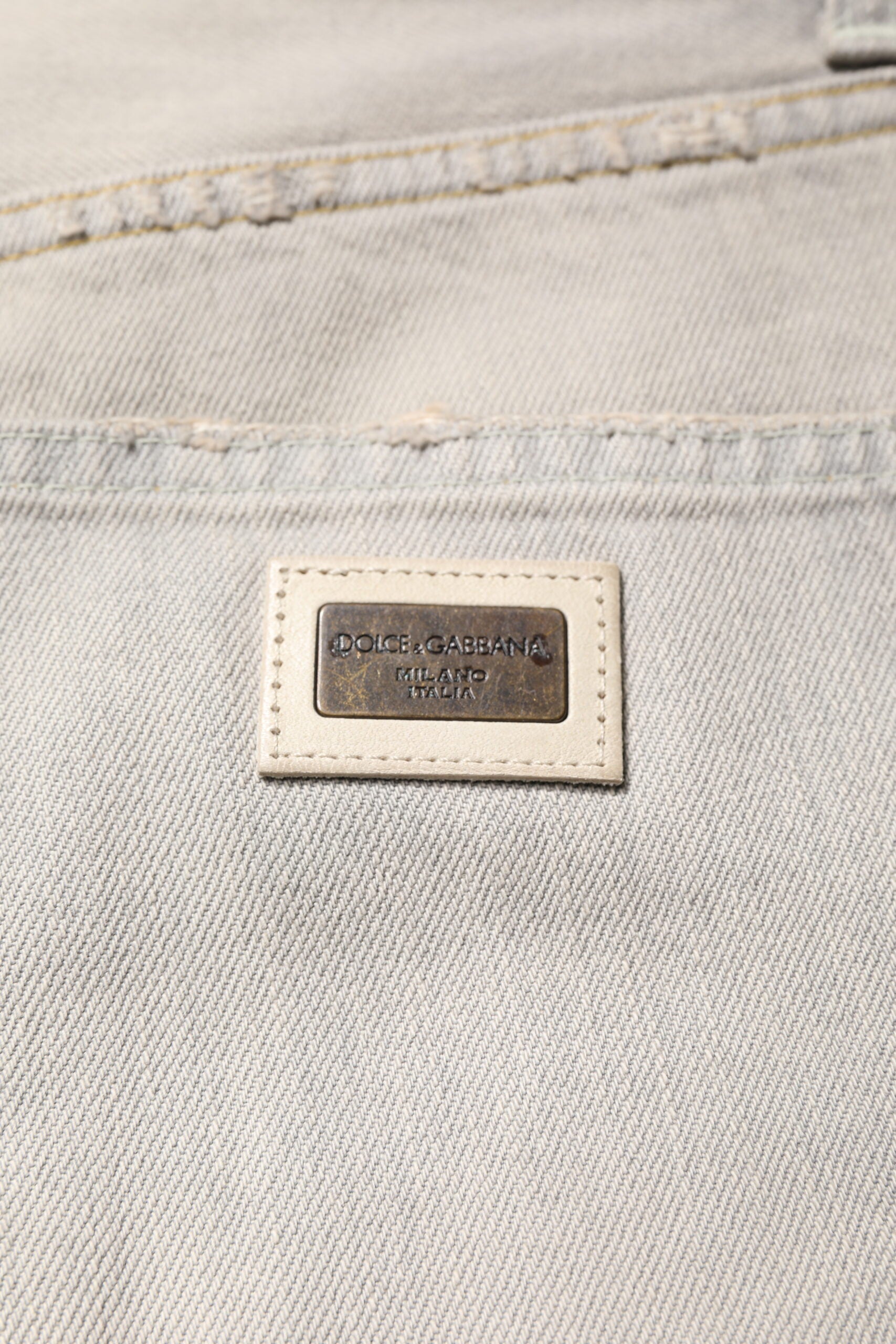 Dolce & Gabbana Light Gray Cotton Skinny Denim Men's Jeans