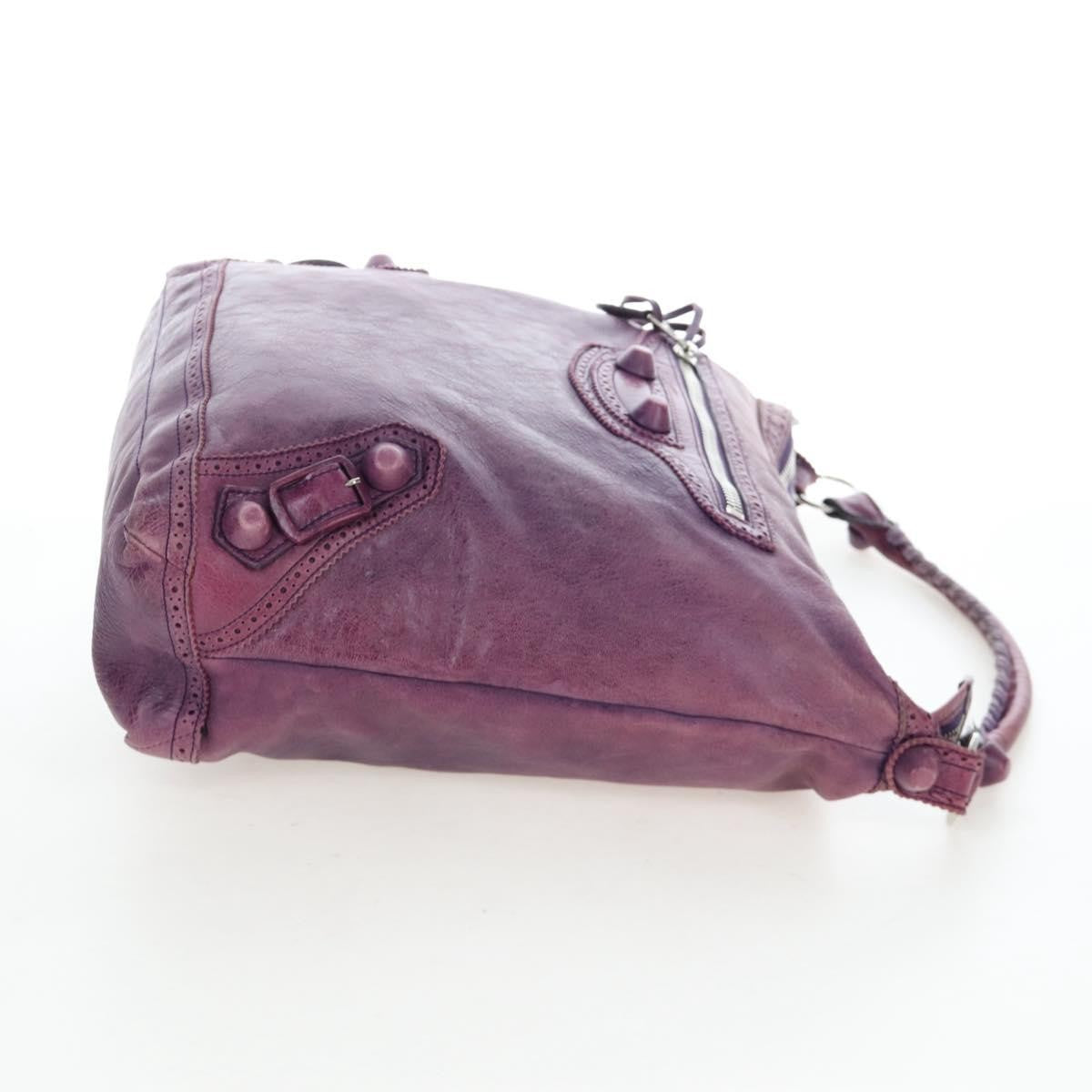 Balenciaga Covered Giant Brogues Day Hobo Leather Purple Leather Shoulder Bag Bag (Pre-Owned)