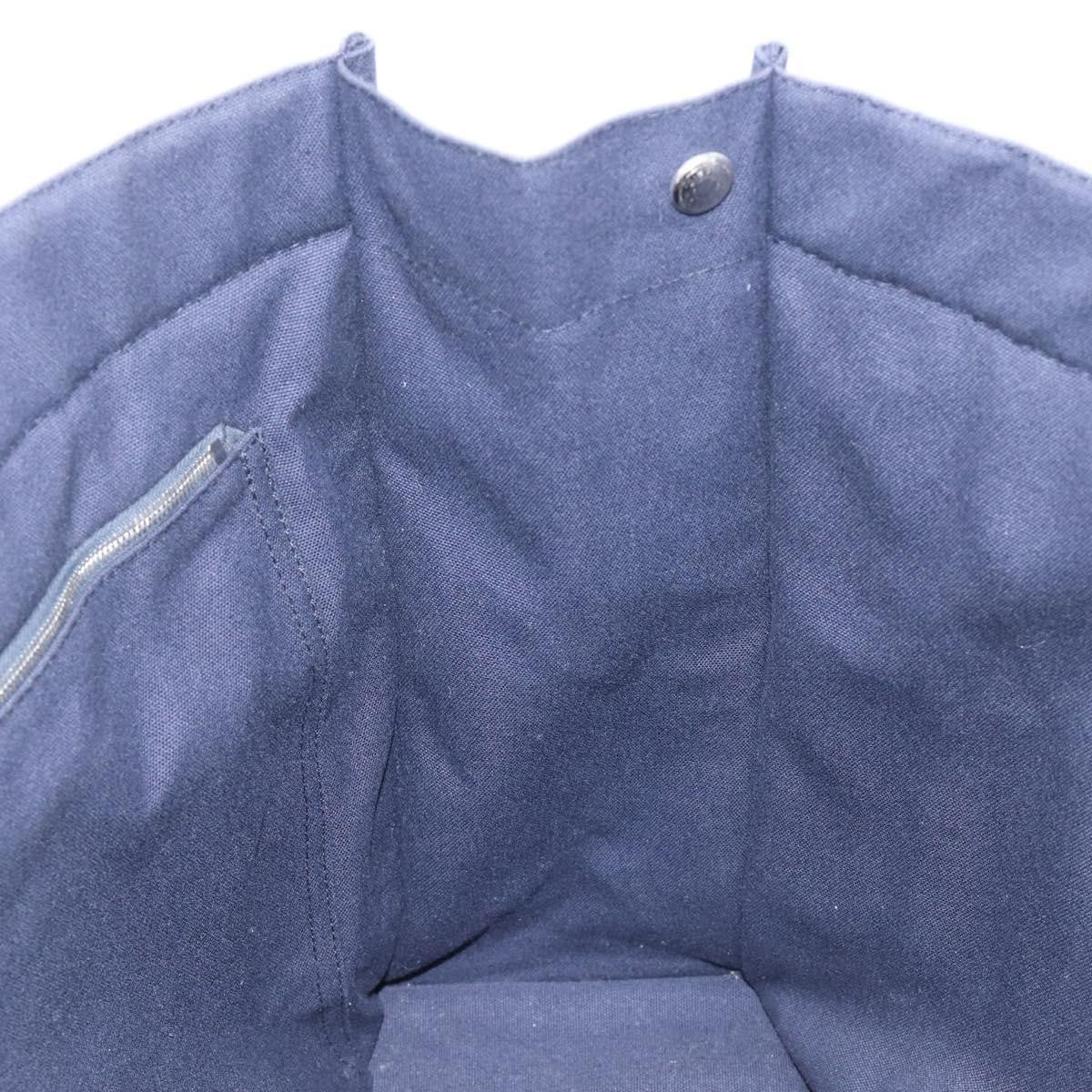Hermes Fourre Tout Toile Navy Canvas Tote Bag Bag (Pre-Owned)