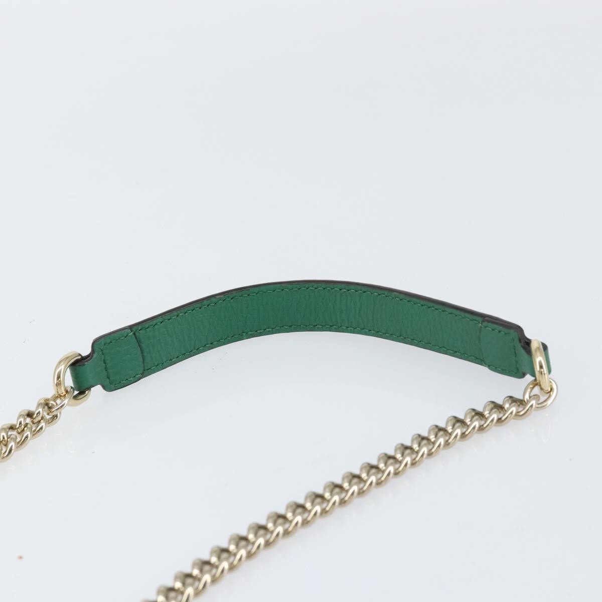 Gucci Interlocking Chain Leather Green Leather Shoulder Bag Bag (Pre-Owned)