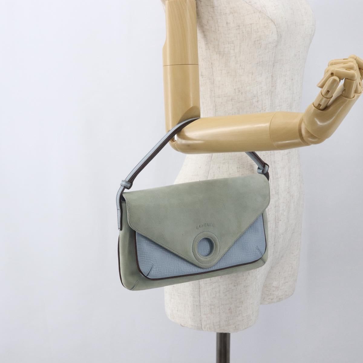Loewe Vintage Leather Blue Leather Handbag (Pre-Owned)