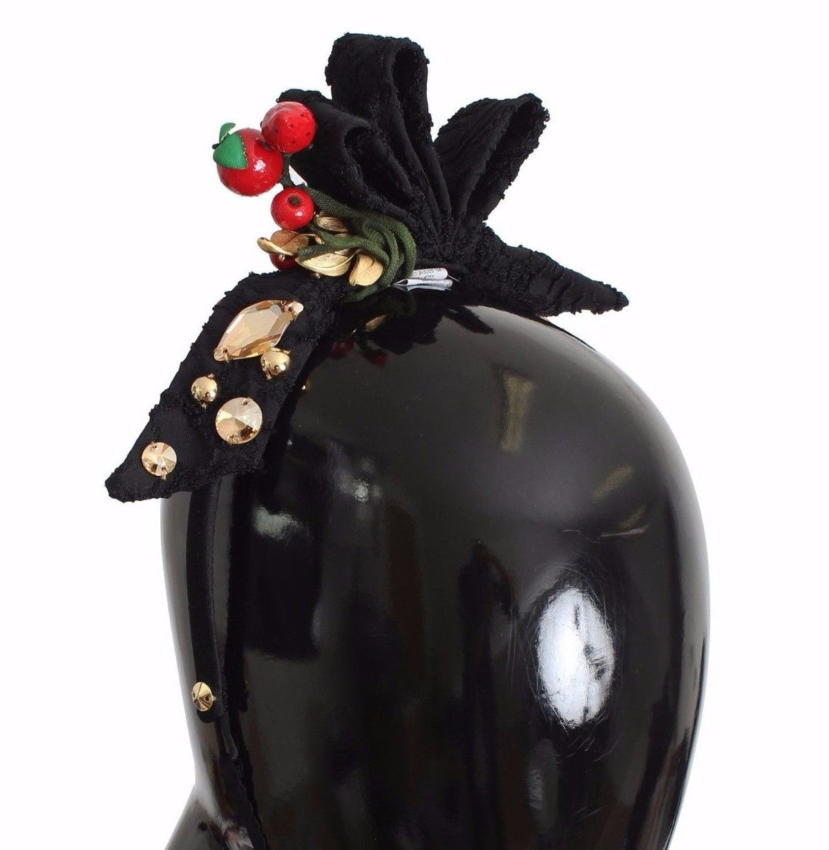 Dolce & Gabbana Diadem Headband Tiara Berry Fruit Crystal Bow Women's Hair