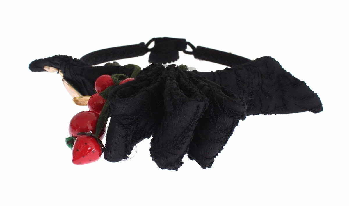 Dolce & Gabbana Diadem Headband Tiara Berry Fruit Crystal Bow Women's Hair