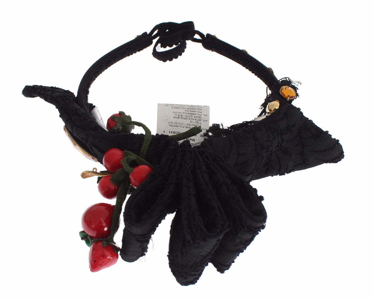 Dolce & Gabbana Diadem Headband Tiara Berry Fruit Crystal Bow Women's Hair