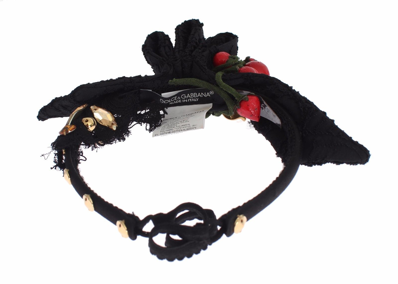Dolce & Gabbana Diadem Headband Tiara Berry Fruit Crystal Bow Women's Hair