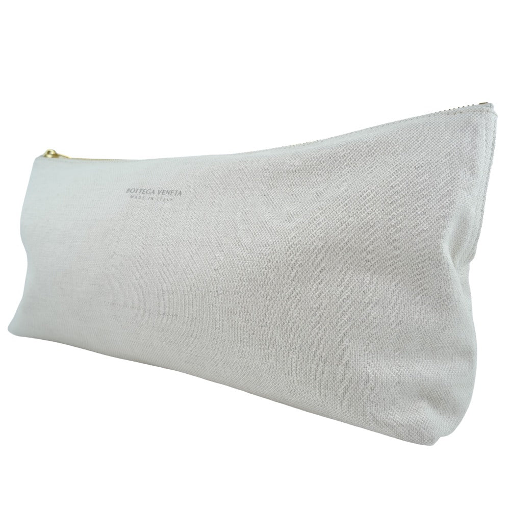 Bottega Veneta Bag-In-Bag Beige Canvas Clutch Bag (Pre-Owned)