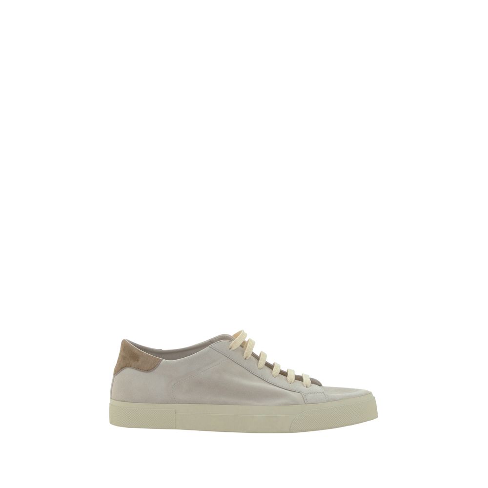 Brunello Cucinelli Cream White Leather Men's Sneakers