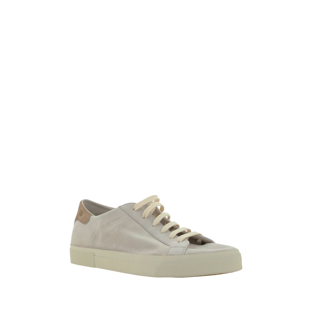 Brunello Cucinelli Cream White Leather Men's Sneakers