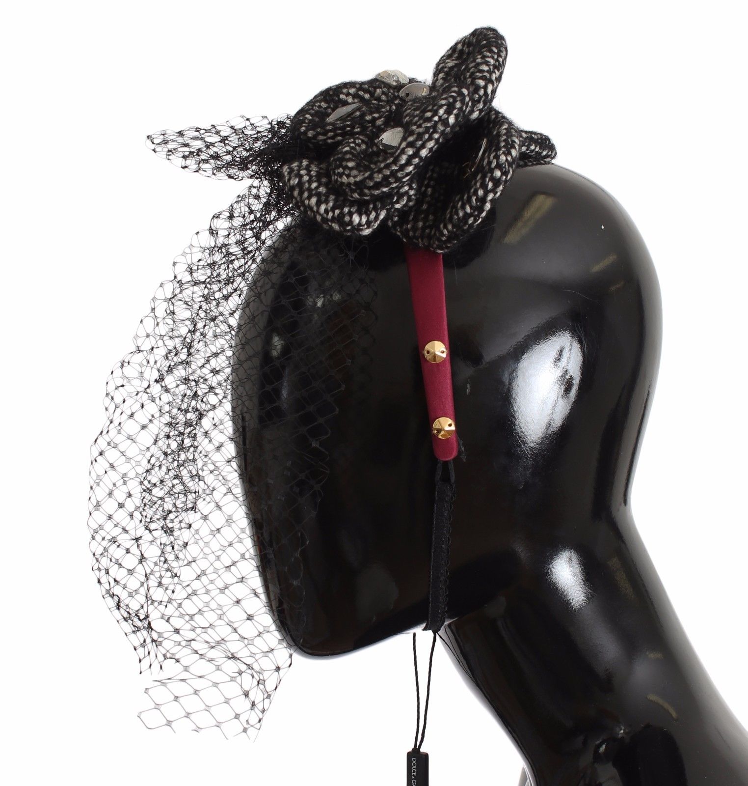 Dolce & Gabbana Pink Silk Crystal-Studded Women's Headband
