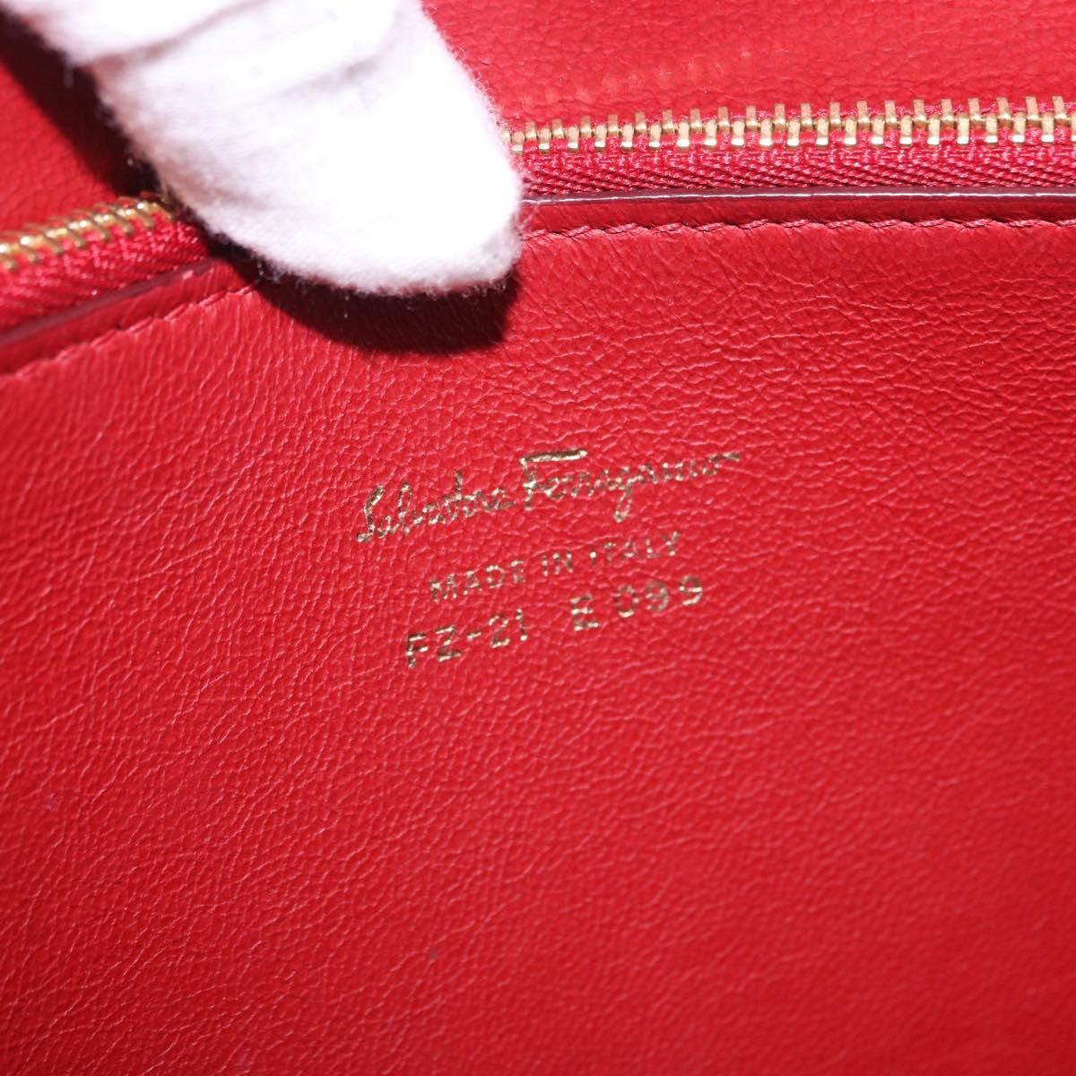 Salvatore Ferragamo Aileen Leather Burgundy Leather Shoulder Bag Bag (Pre-Owned)