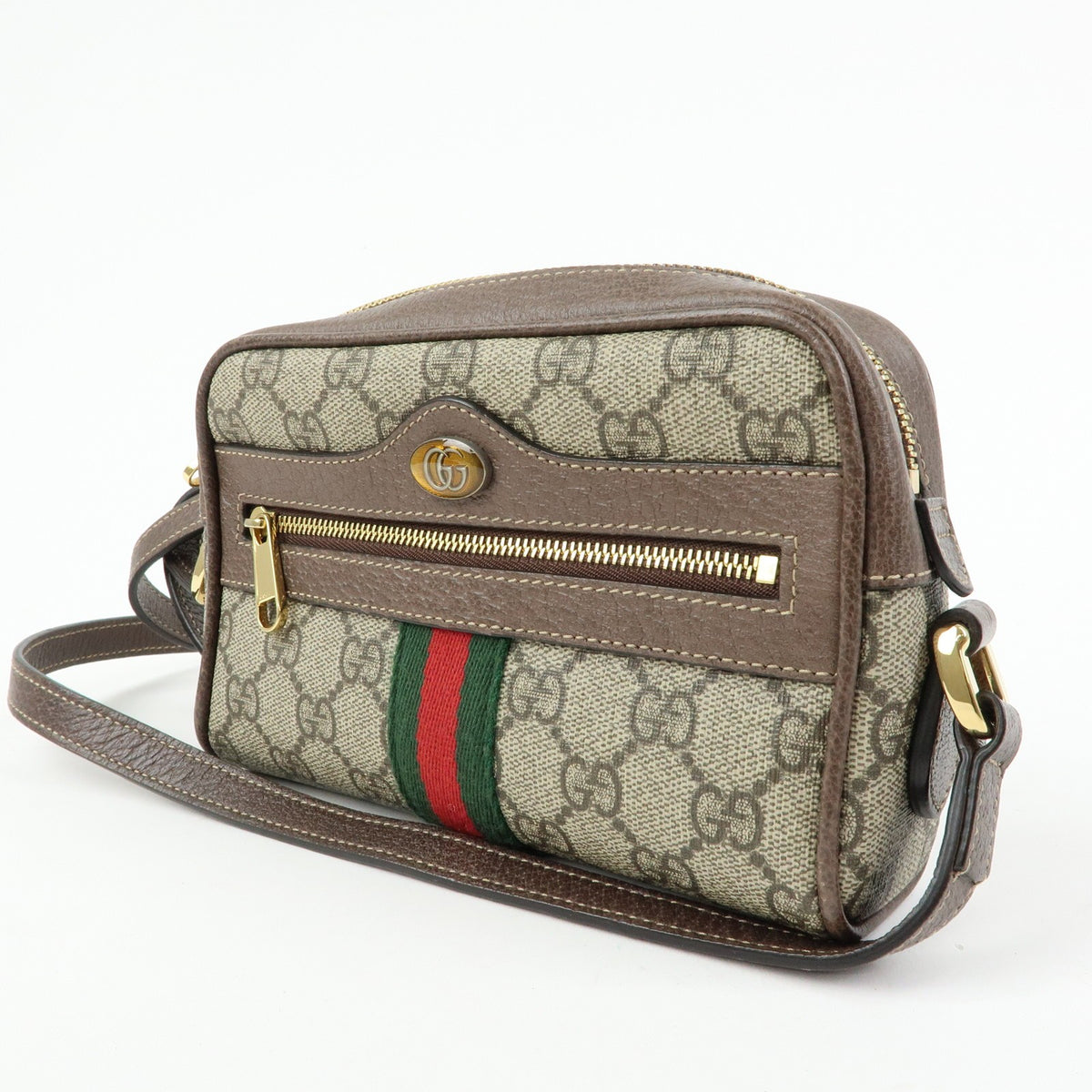 Gucci Ophidia Gg Coated Canvas Beige Canvas Shoulder Bag Bag (Pre-Owned)