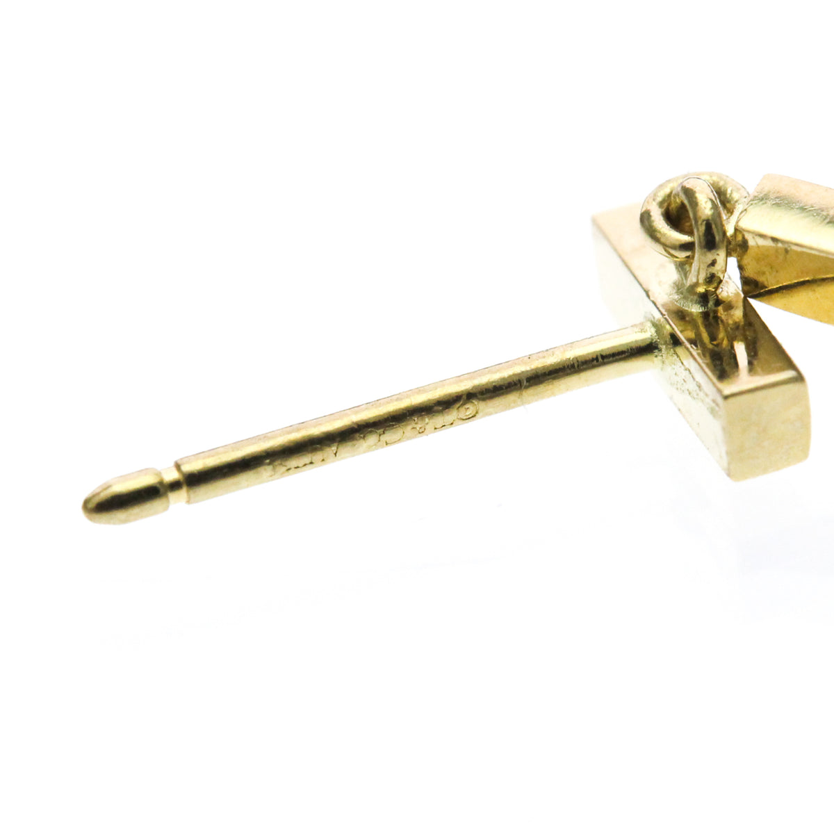 Tiffany & Co. T Wire Bar 18K Yellow Gold Gold Yellow_Gold Earrings Jewelry (Pre-Owned)