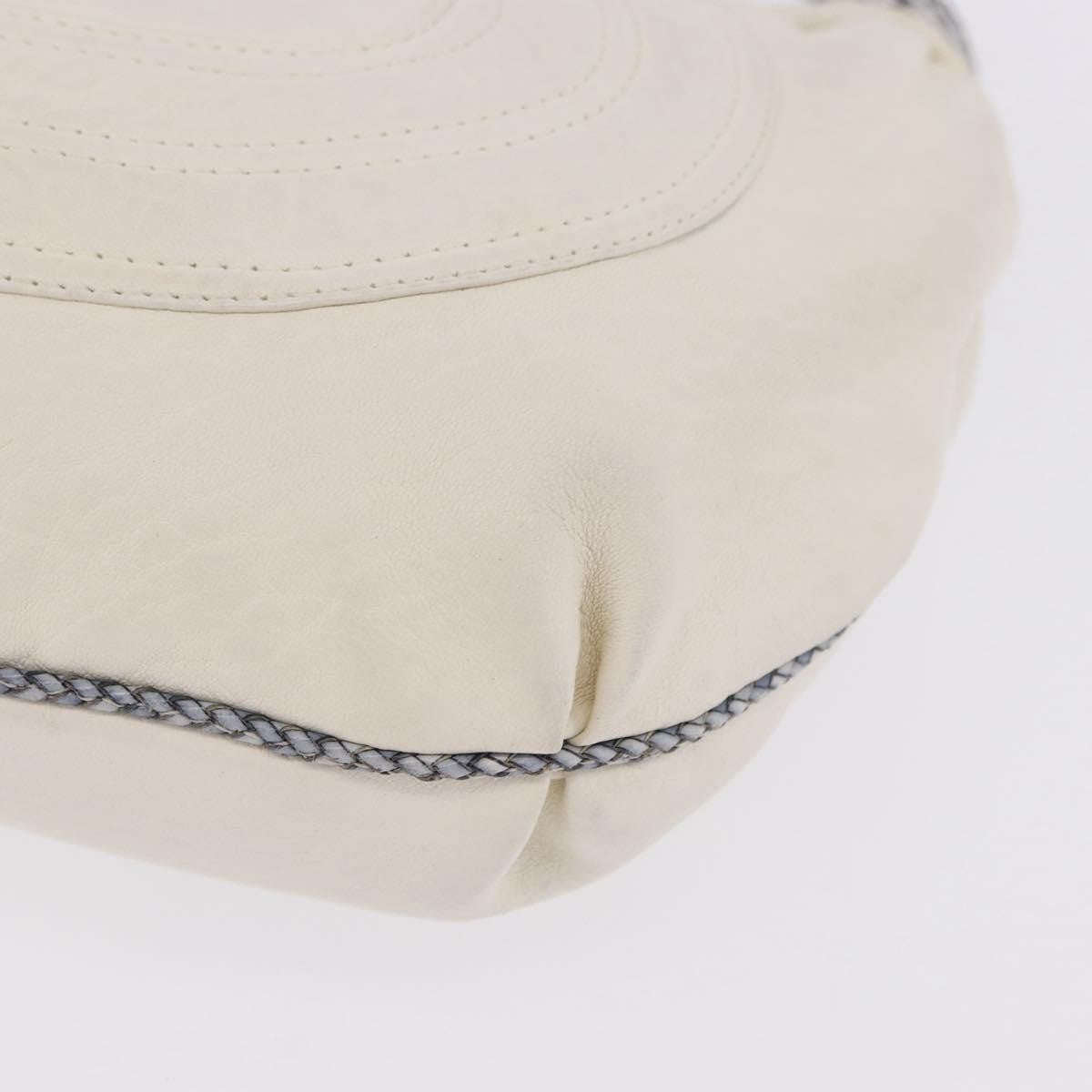 Fendi Spy Pocket Hobo Leather White Leather Handbag (Pre-Owned)