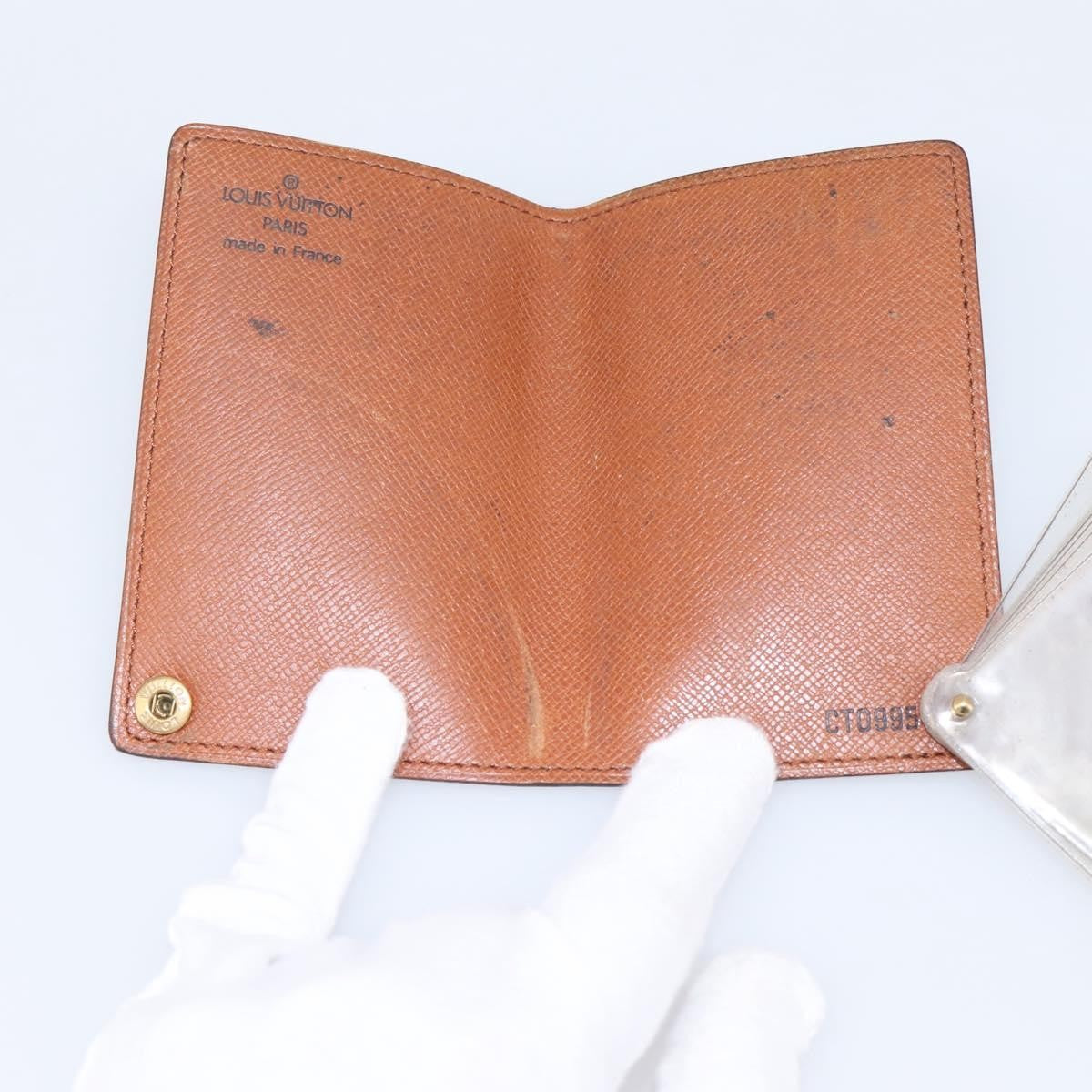 Louis Vuitton Porte Cartes Pression Card Case Monogram Canvas Brown Canvas Card Holders Accessory (Pre-Owned)