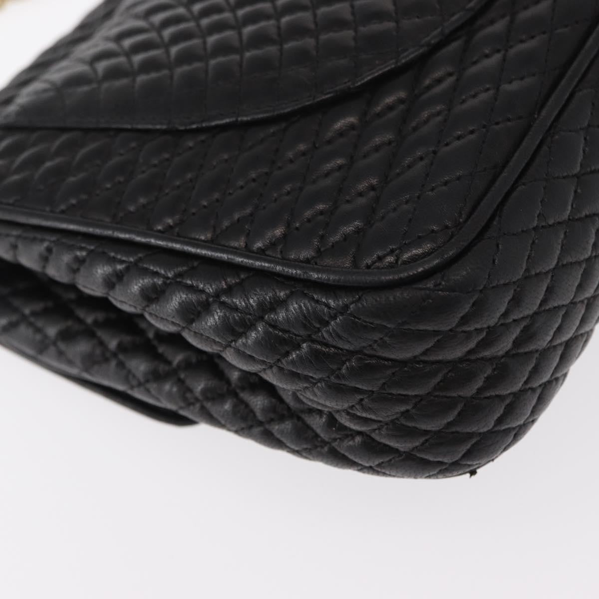 Bally Vintage Chain Quilted Leather Black Leather Shoulder Bag Bag (Pre-Owned)