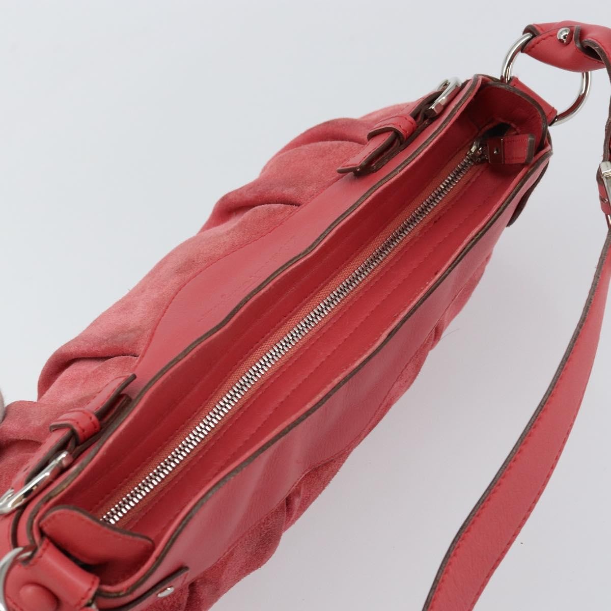 Salvatore Ferragamo Gancini Suede Pink Suede Shoulder Bag Bag (Pre-Owned)