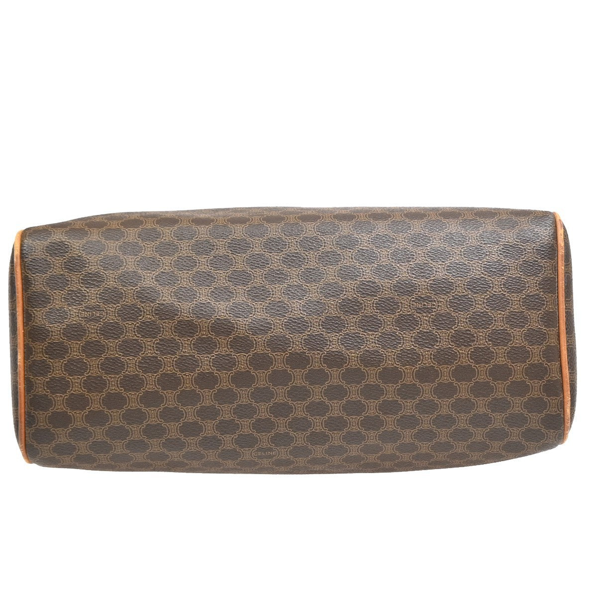 Celine Boston Triomphe Xl Coated Canvas Brown Canvas Handbag (Pre-Owned)