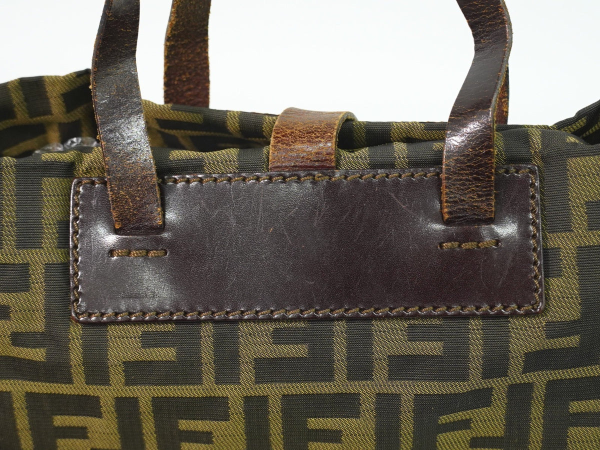 Fendi Convertible Zucca Canvas Brown Canvas Tote Bag Bag (Pre-Owned)