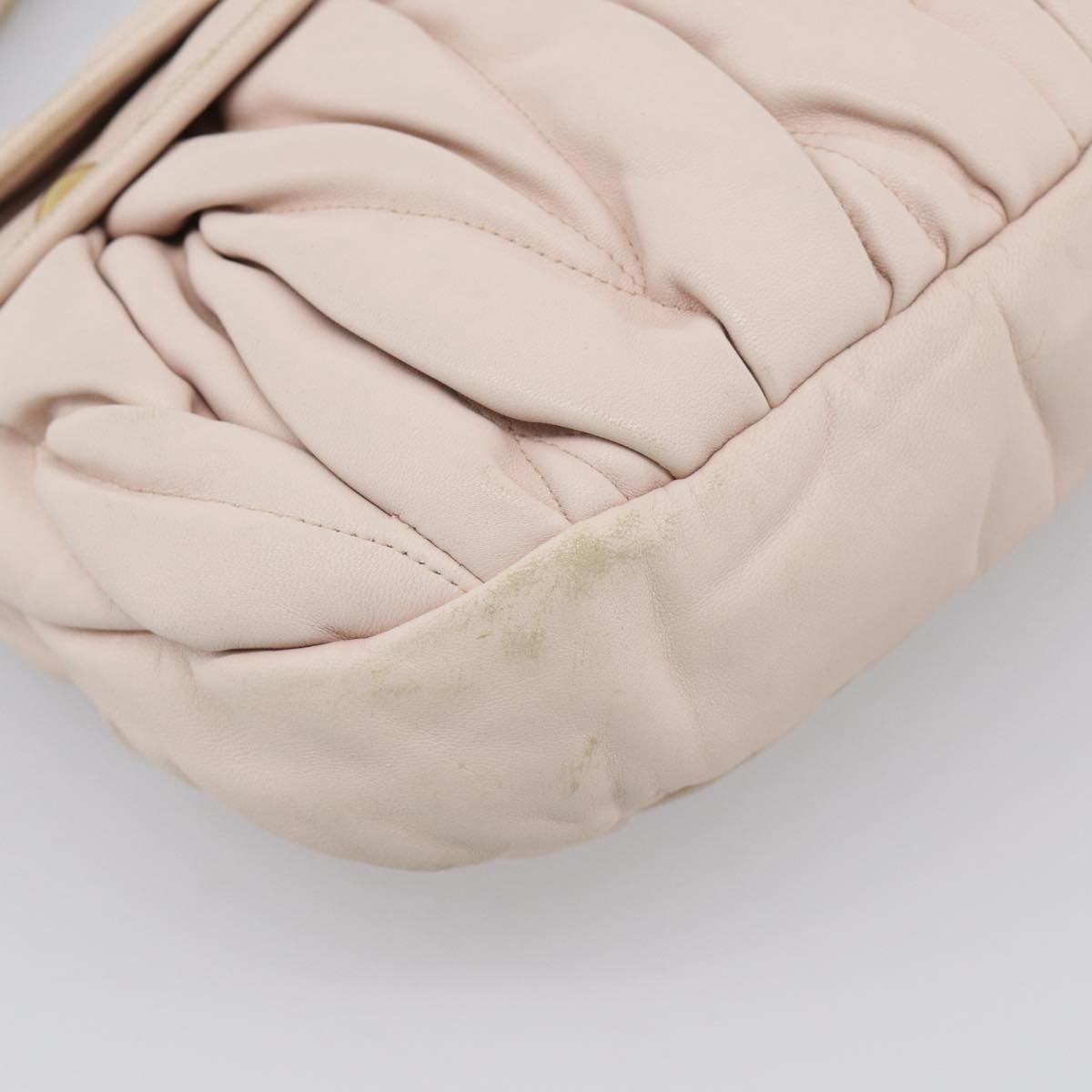 Miu Miu Coffer Hobo Matelasse Leather Pink Leather Handbag (Pre-Owned)