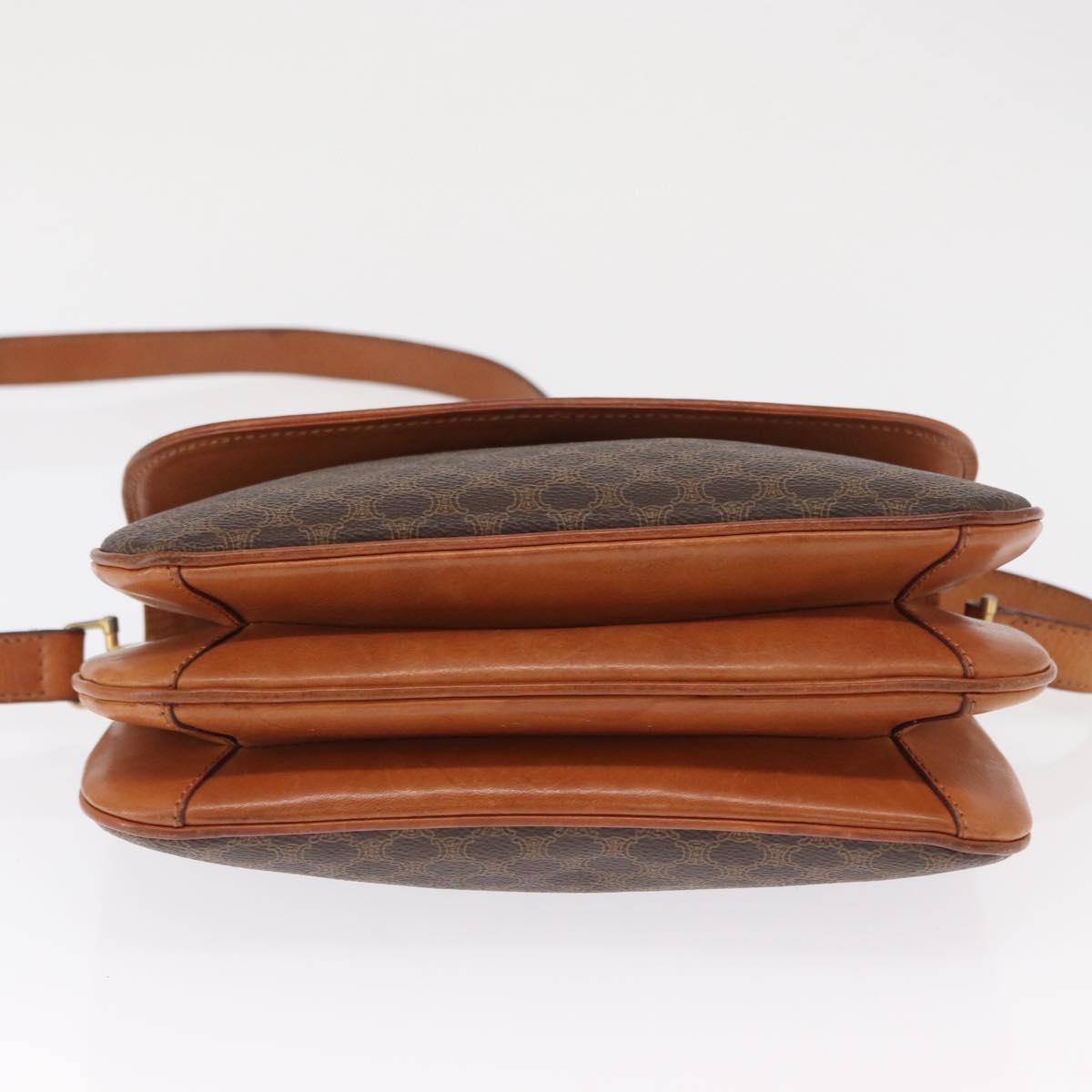 Celine Vintage Macadam Canvas And Leather Brown Canvas Shoulder Bag Bag (Pre-Owned)