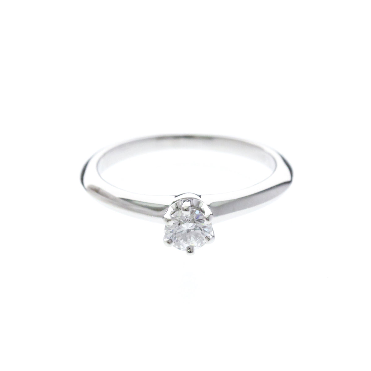Tiffany & Co. Tiffany Setting Solitaire Platinum With Rbc Diamond G/Vvs2 Silver Platinum Ring Jewelry (Pre-Owned)