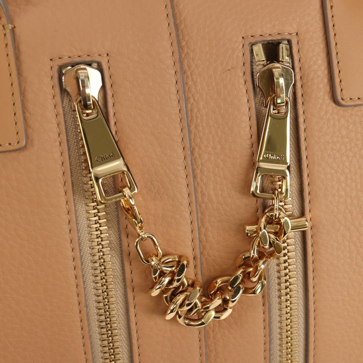 Chloe Cate Satchel Leather Beige Leather Tote Bag Bag (Pre-Owned)