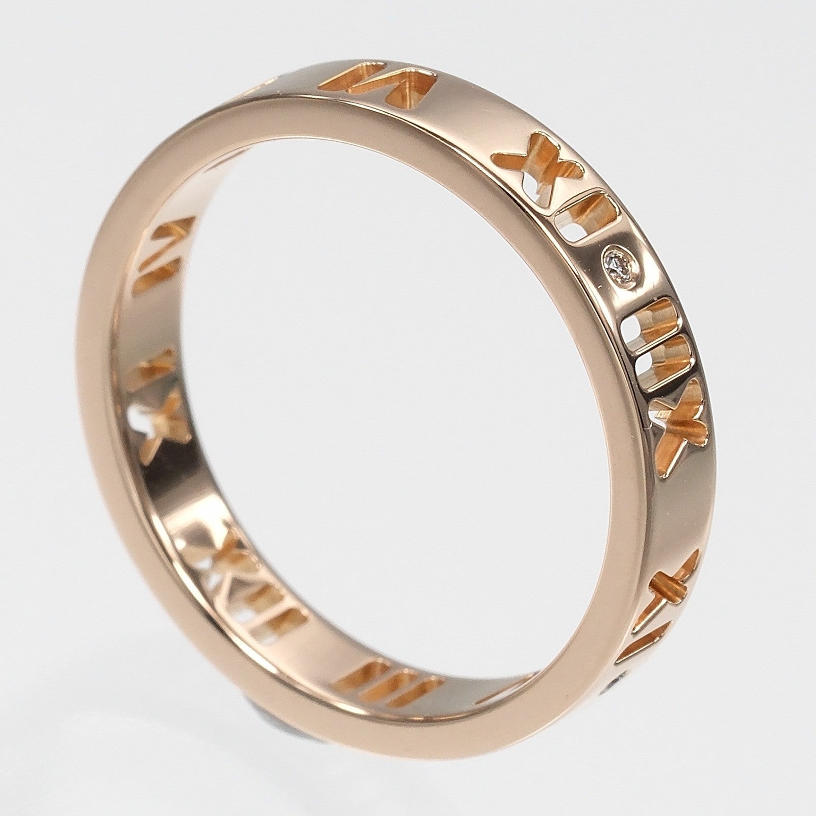 Tiffany & Co. Atlas Pierced 18K Yellow Gold And Diamonds Gold Yellow_Gold Ring Jewelry (Pre-Owned)