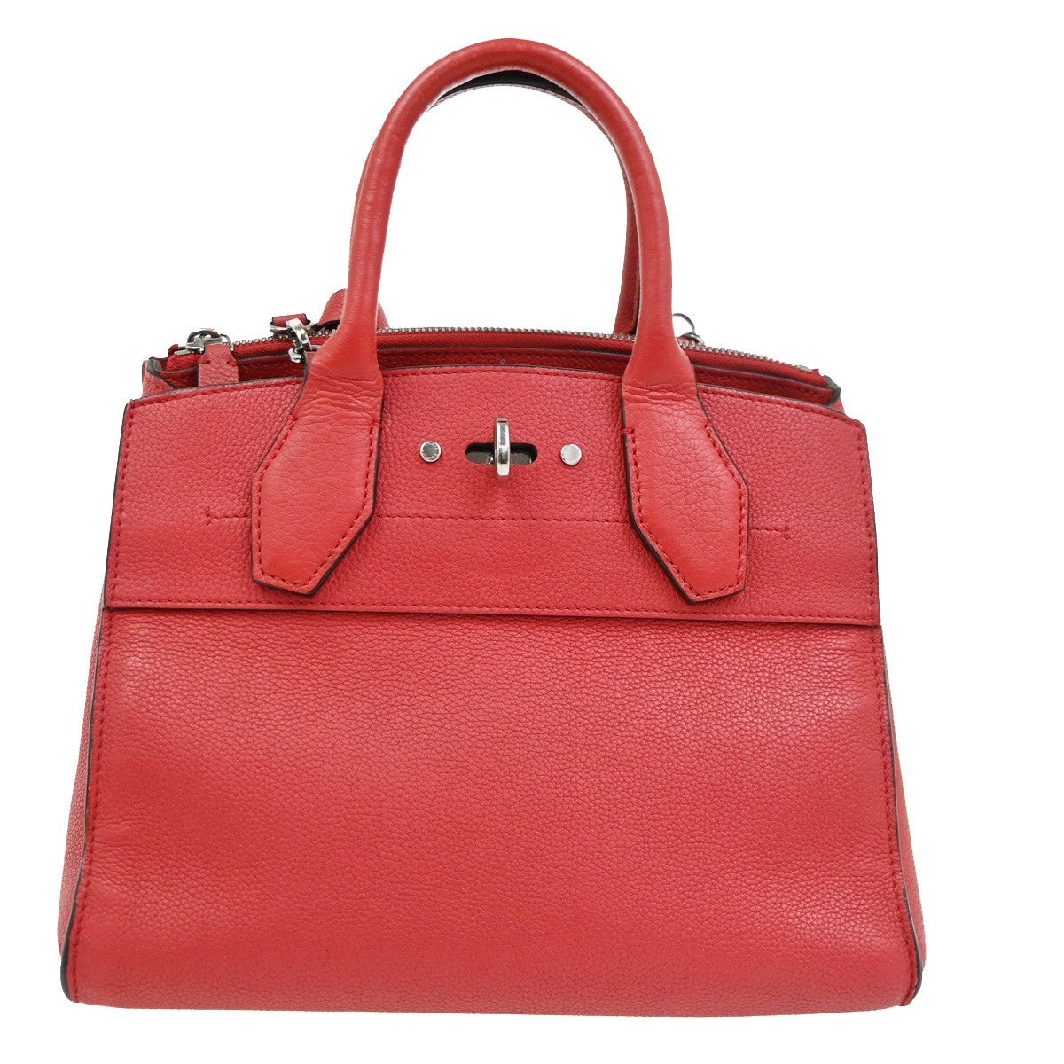 Louis Vuitton City Steamer Leather Red Leather Handbag (Pre-Owned)