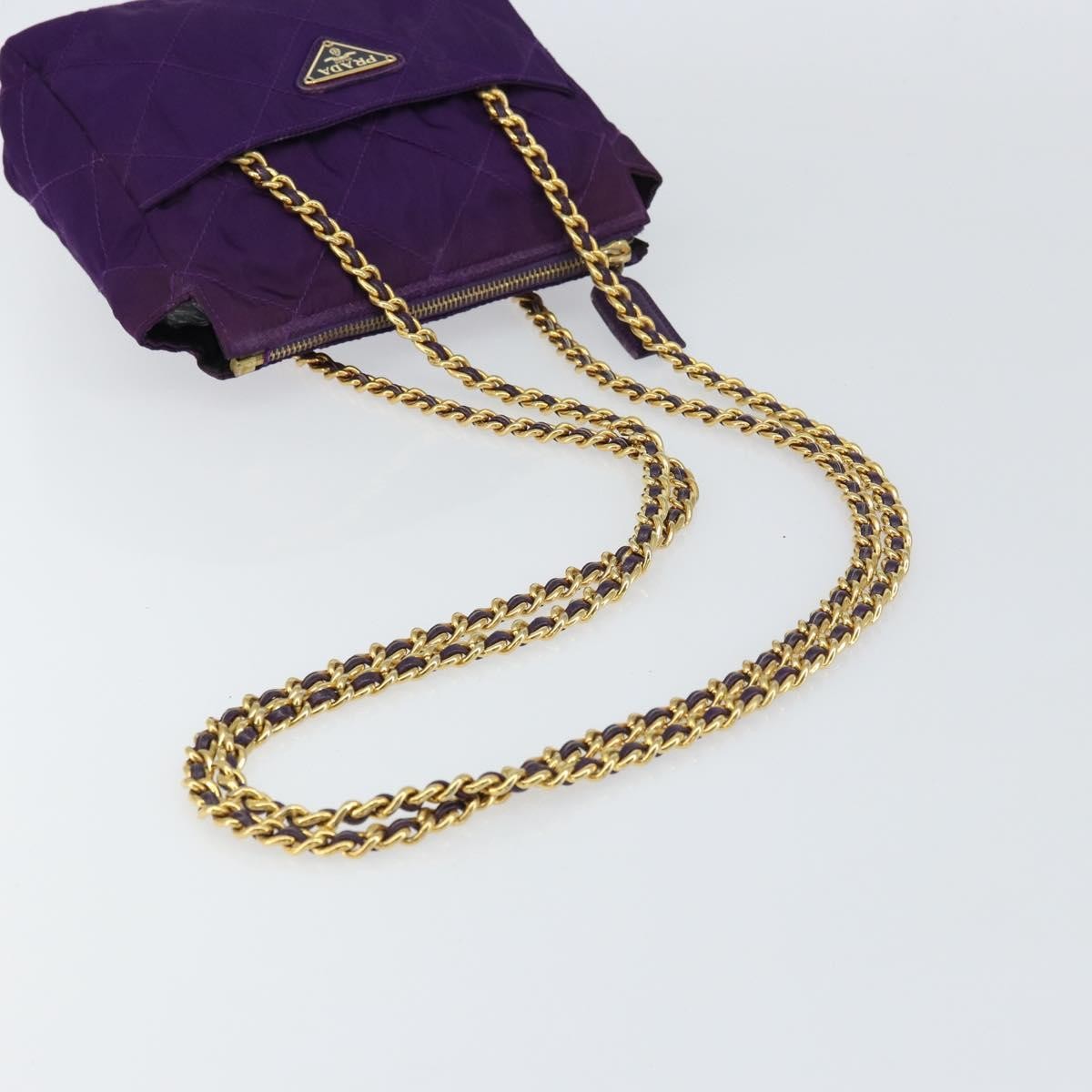 Prada Re-Edition 1995 Chain Quilted Re-Nylon Purple Nylon Tote Bag Bag (Pre-Owned)