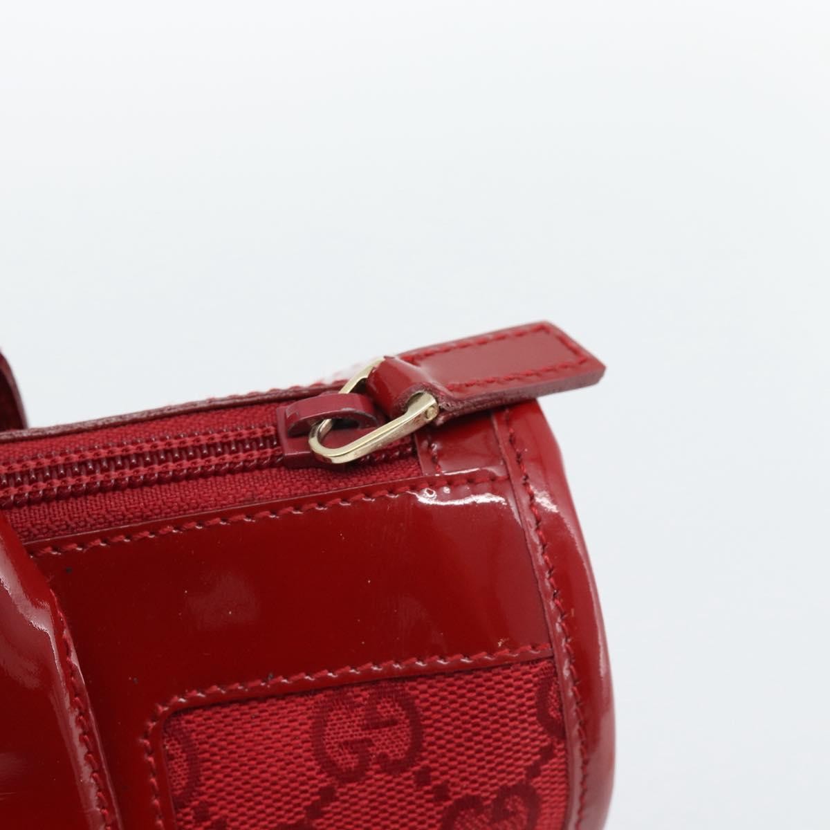 Gucci Structured Top Handle Open Tote Gg Canvas And Leather Red Canvas Handbag (Pre-Owned)