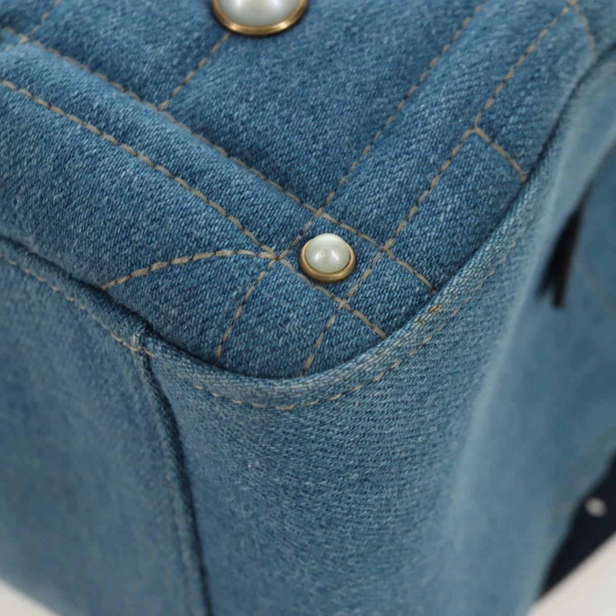 Gucci Pearly Gg Marmont Embellished Matelasse Denim Blue Denim_Jeans Backpack Bag (Pre-Owned)