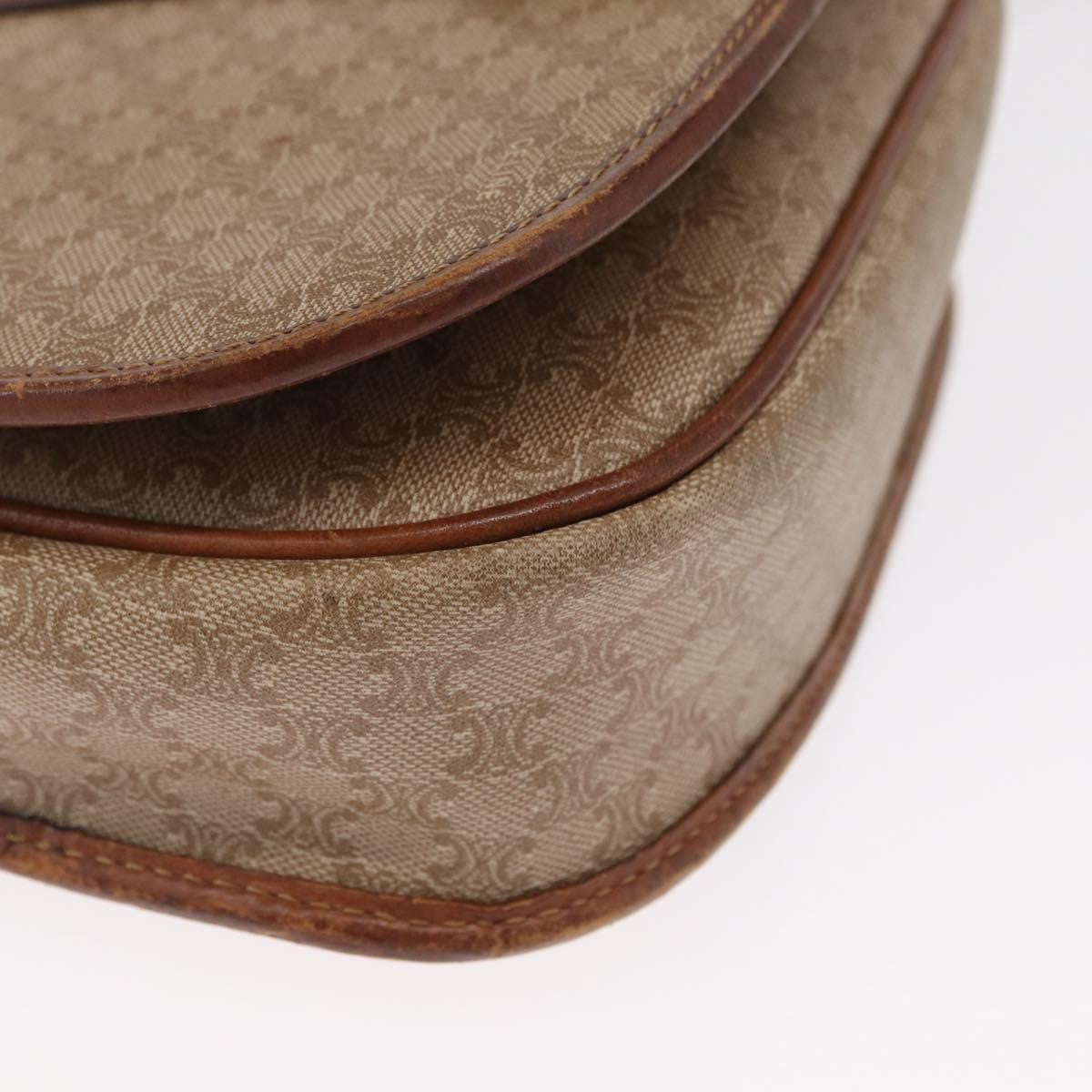 Celine Vintage Macadam Canvas And Leather Beige Canvas Shoulder Bag Bag (Pre-Owned)
