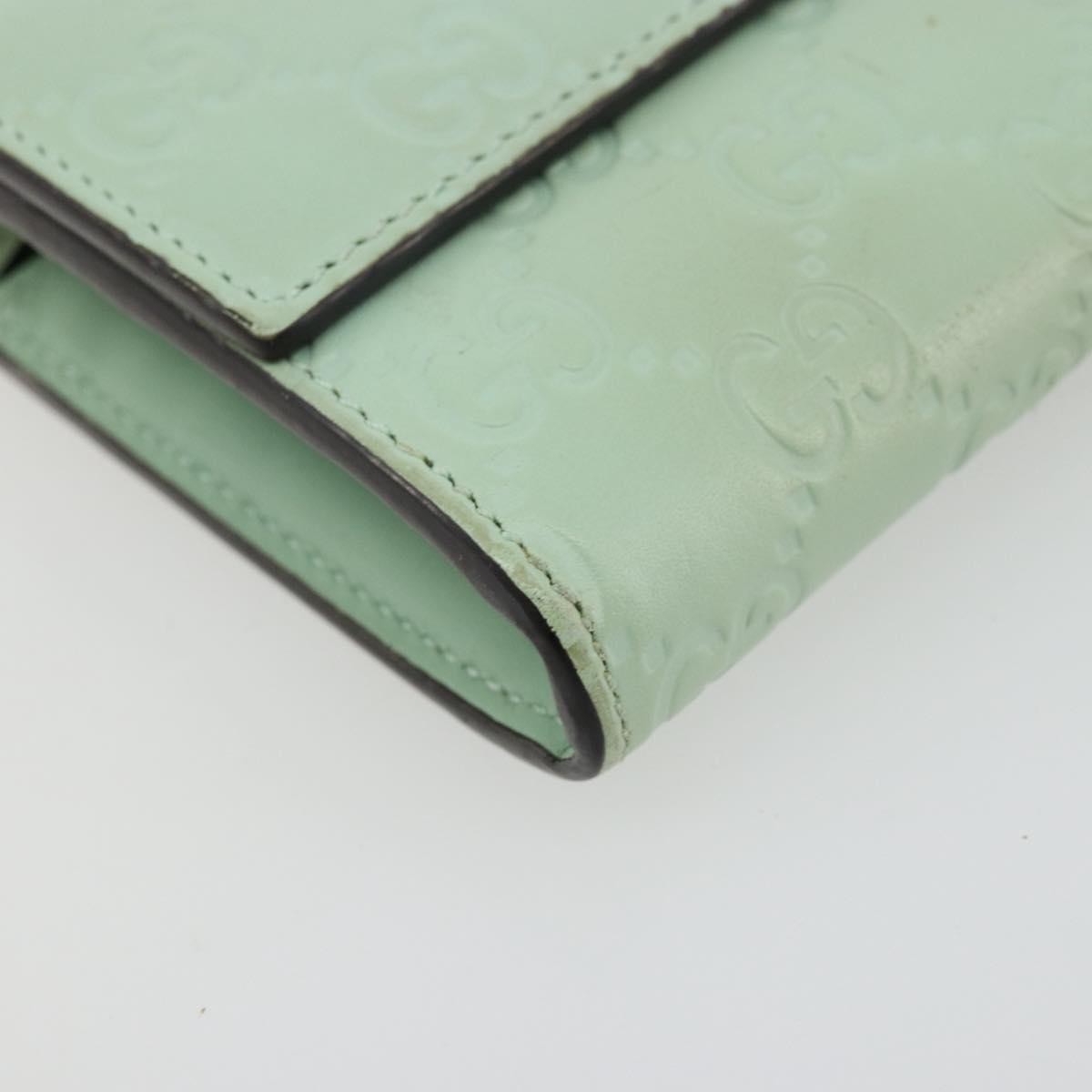 Gucci Guccissima Motif Gg Green Leather Wallets Accessory (Pre-Owned)