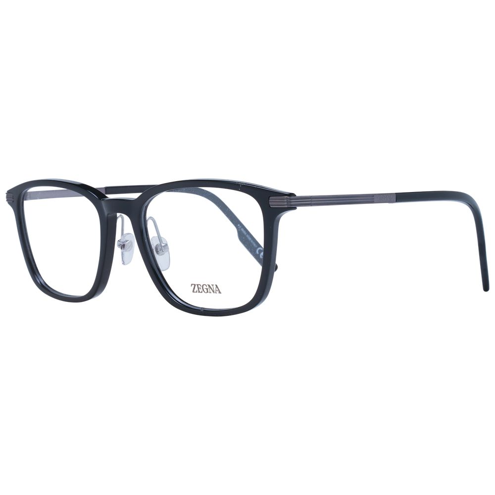 Ermenegildo Zegna Black Plastic & Titanium Glasses Men's (Frames)