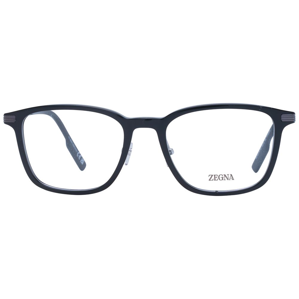 Ermenegildo Zegna Black Plastic & Titanium Glasses Men's (Frames)