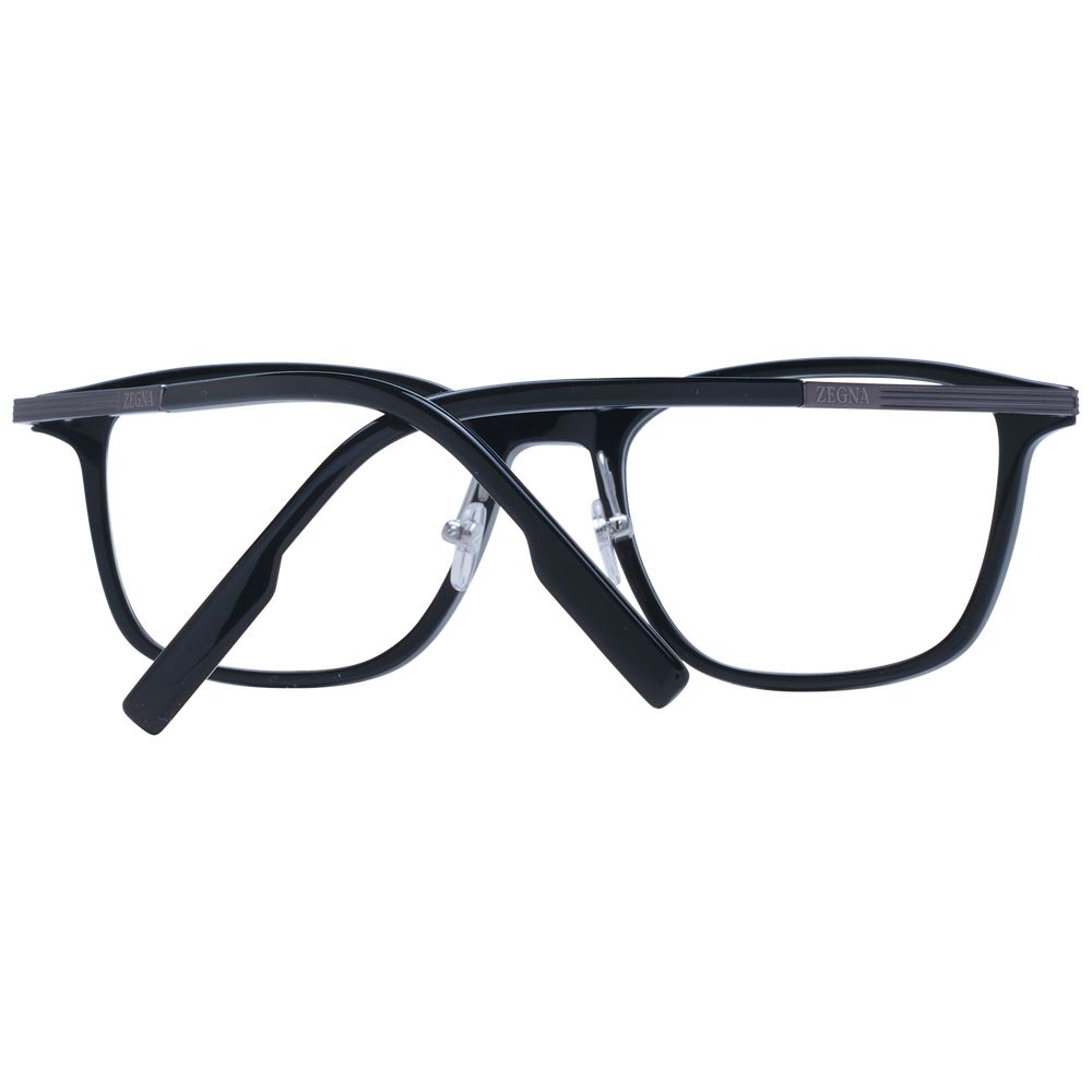 Ermenegildo Zegna Black Plastic & Titanium Glasses Men's (Frames)