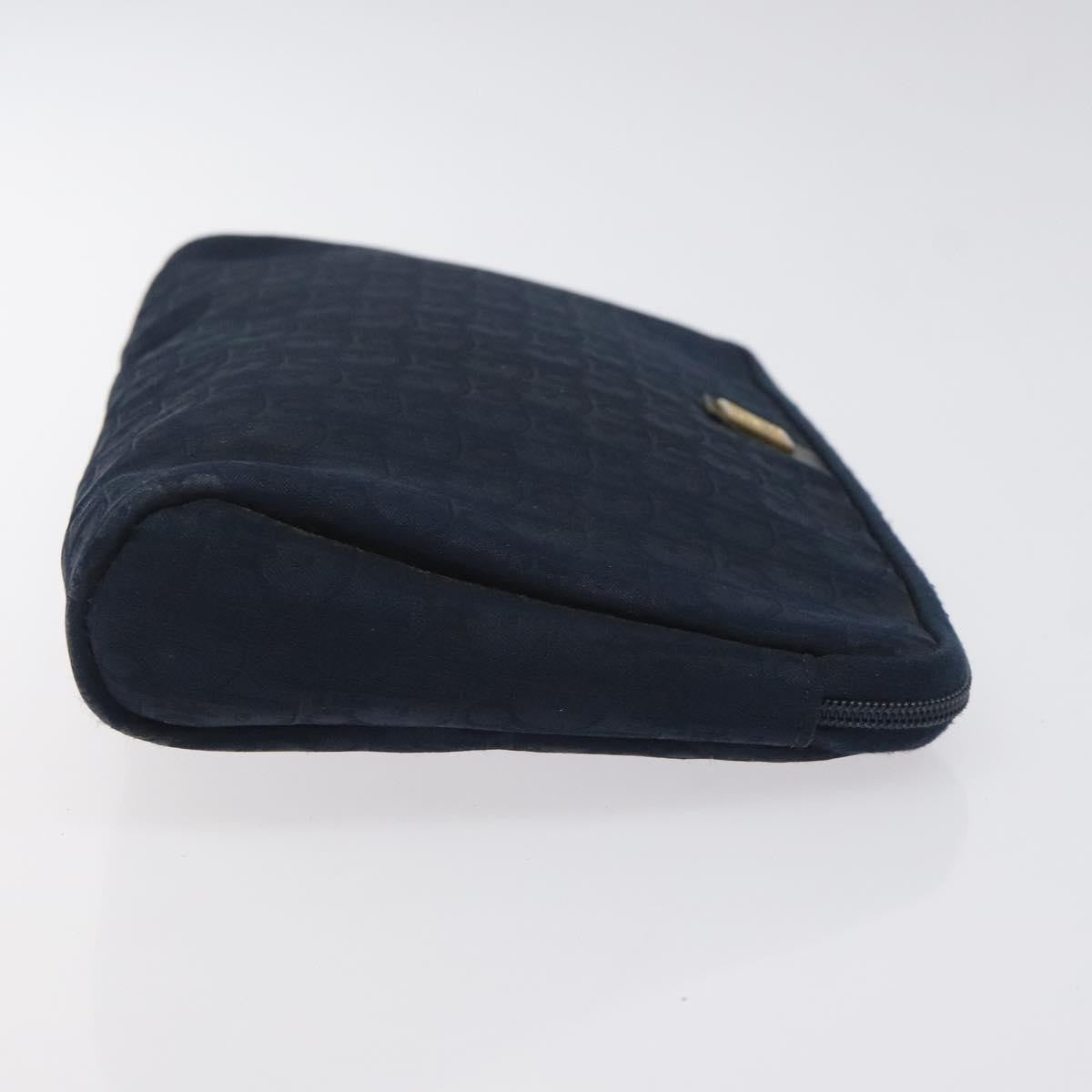 Christian Dior Vintage Trotter Embroidered Diorissimo Canvas Navy Canvas Clutche & Pouche Bag (Pre-Owned)