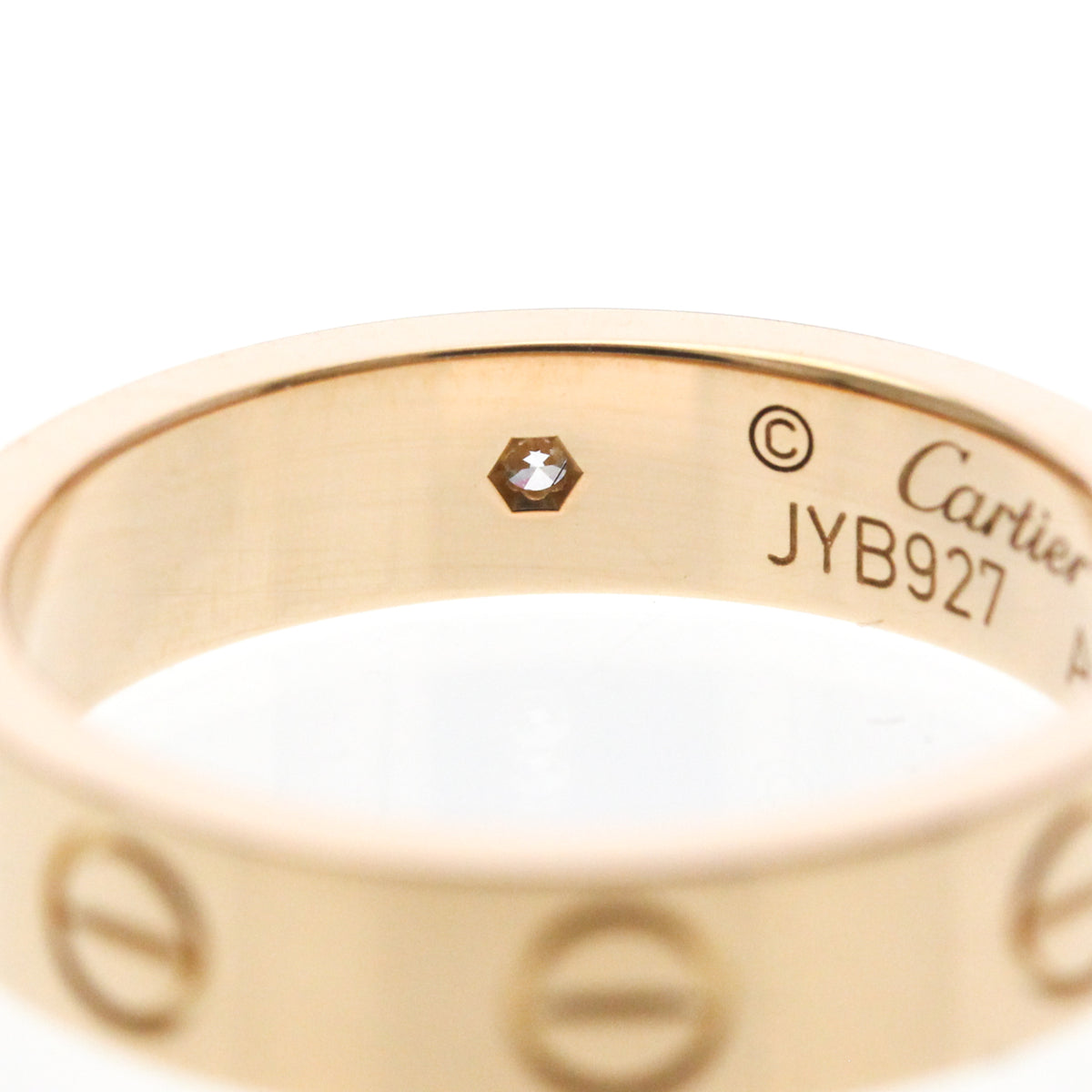 Cartier Love Wedding Band 1 Diamond 18K Rose Gold With Diamond Gold Pink_Gold Ring Jewelry (Pre-Owned)