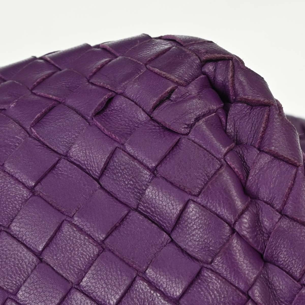 Bottega Veneta Brick Intrecciato Nappa Purple Leather Tote Bag Bag (Pre-Owned)