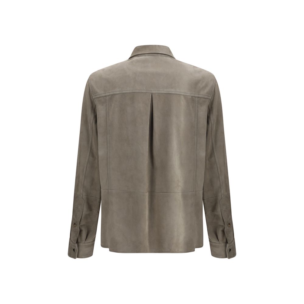 Brunello Cucinelli Suede Men's Shirt