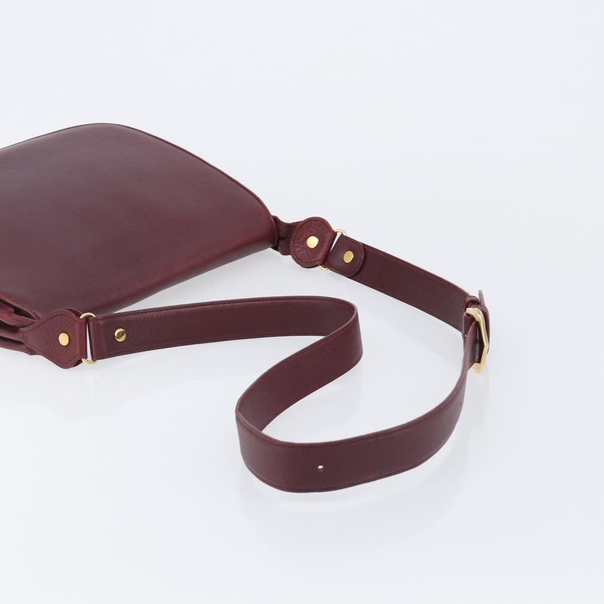 Cartier Must De Cartier Leather Burgundy Leather Shoulder Bag Bag (Pre-Owned)